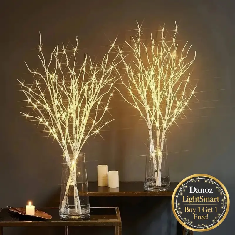 Danoz Lightsmart Birch Branch Fairy Lights – 20-Led Battery-Powered Willow Stem Lights For Indoor/Outdoor Ambiance 1