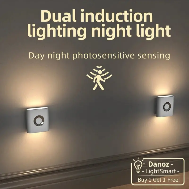 Danoz Lightsmart Motion-Sensor Led Night Light – Wireless, Usb-C Rechargeable, No-Drill Design For Bedrooms & Hallways 1