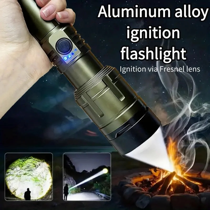 Danoz Lightsmart Zoomable Flashlight Lighter & Power Bank Combo – 5-Mode Rechargeable Beam For Camping & Emergencies 1