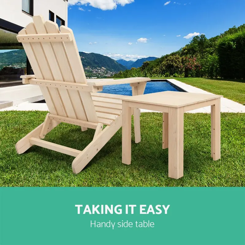 Danoz Natural Wood Coffee Side Table – Compact Outdoor Desk For Camping, Garden & Patio Use 1