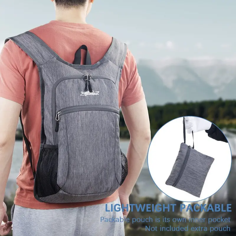 Danoz Outdoors Grey Packable Backpack – Ultra-Lightweight Foldable Daypack For Hiking And Travel 1