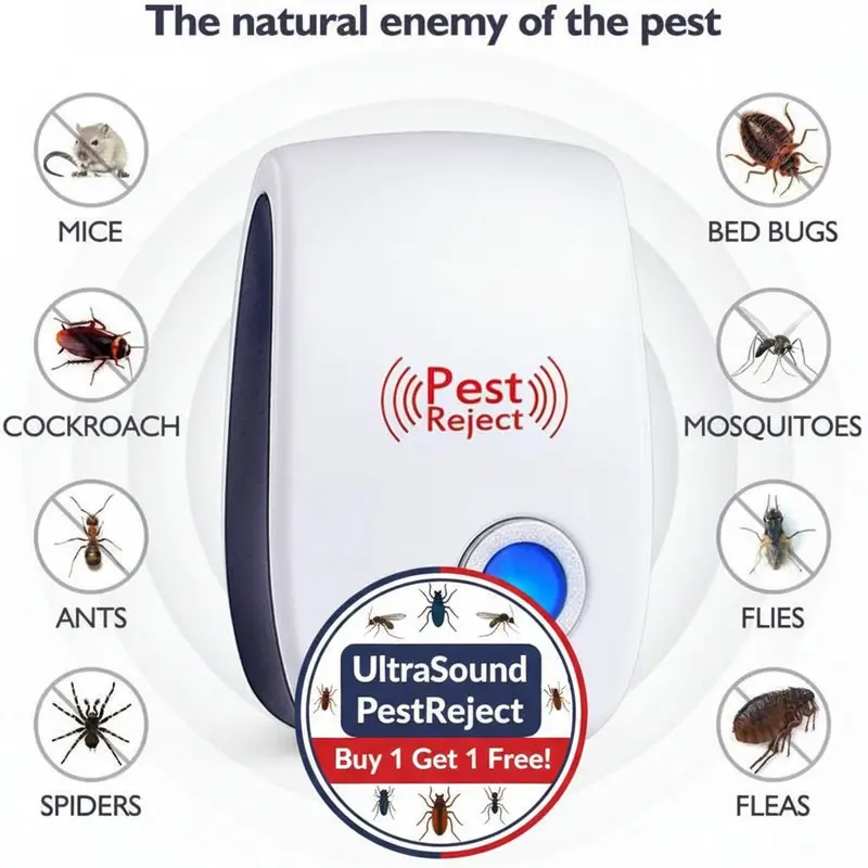 Danoz Pestreject Ultrasonic Pest Repeller – Chemical-Free Electronic Device To Deter Rodents, Insects & Spiders 1