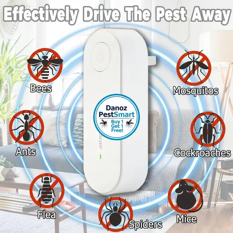 Danoz Pestsmart Pro Ultrasonic Pest Repeller – Eco-Friendly Solution For Flies, Mice, Roaches & Mosquitoes 1