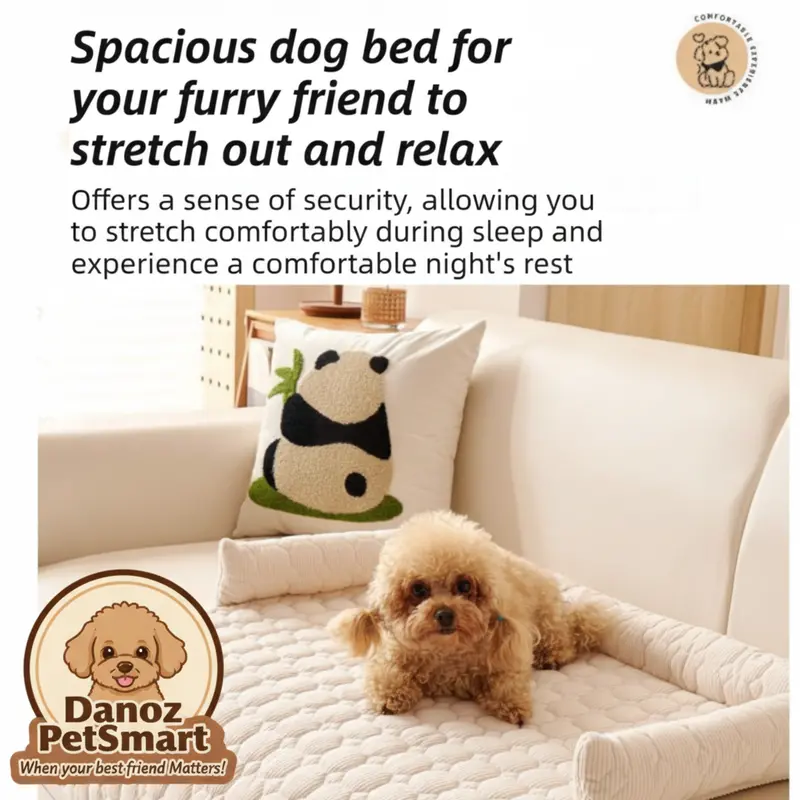 Danoz Petsmart Brown Calming Bolster Pet Sofa Protector – 75X75Cm Premium Thickened Cover With Luxe Long-Plush Lining 1