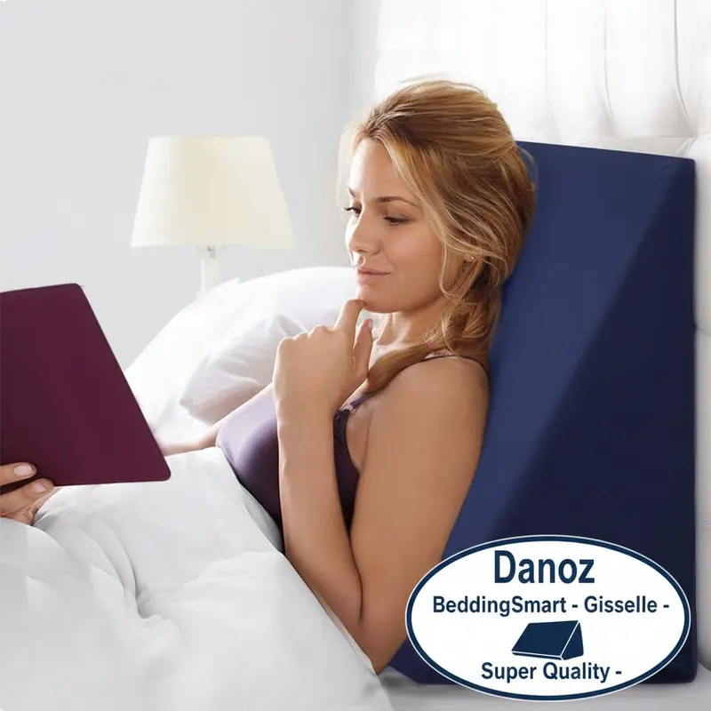 Danoz Pillowsmart Giselle Blue Wedge Pillow – Adjustable Riser Pillow For Acid Reflux, Reading Or Elevating Legs 1