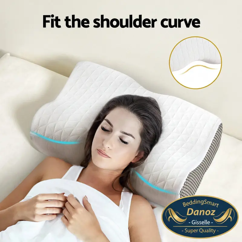 Danoz Pillowsmart Giselle Contour Memory Foam Pillow – Ergonomic Neck Support Design For Restful Sleep 1