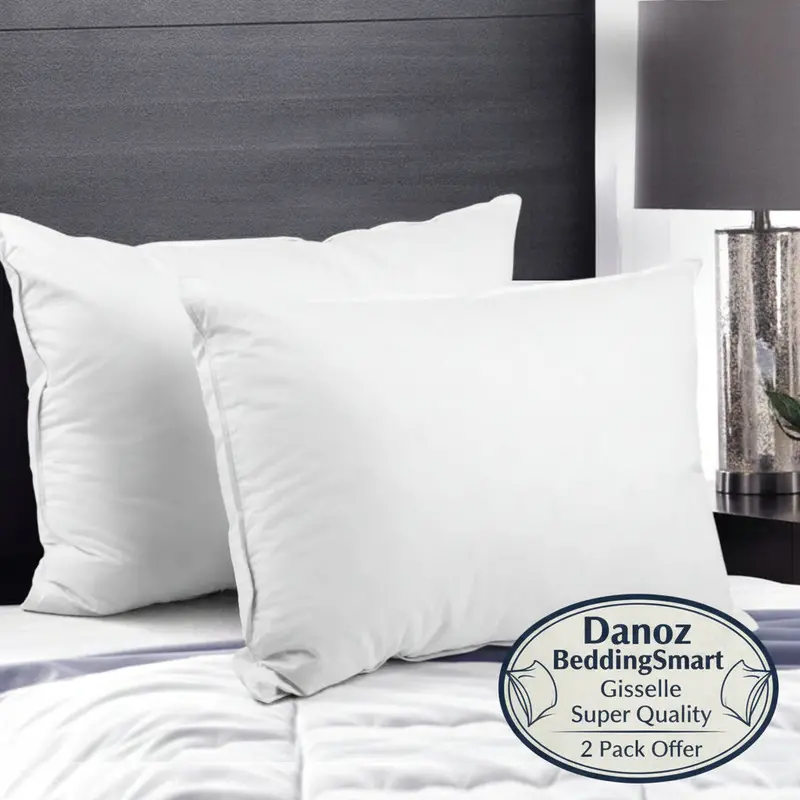 Danoz Pillowsmart Giselle Duck Feather & Down Pillow Twin Pack – Plush, Lightweight Bedding Set 1
