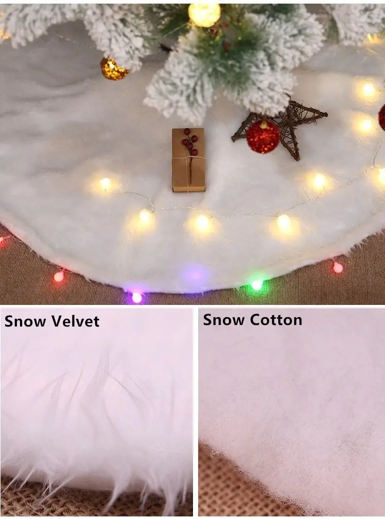 Danoz Plush Tree Skirt – 122Cm (48") Snow-Filled Floor Mat For Christmas Tree Base 1