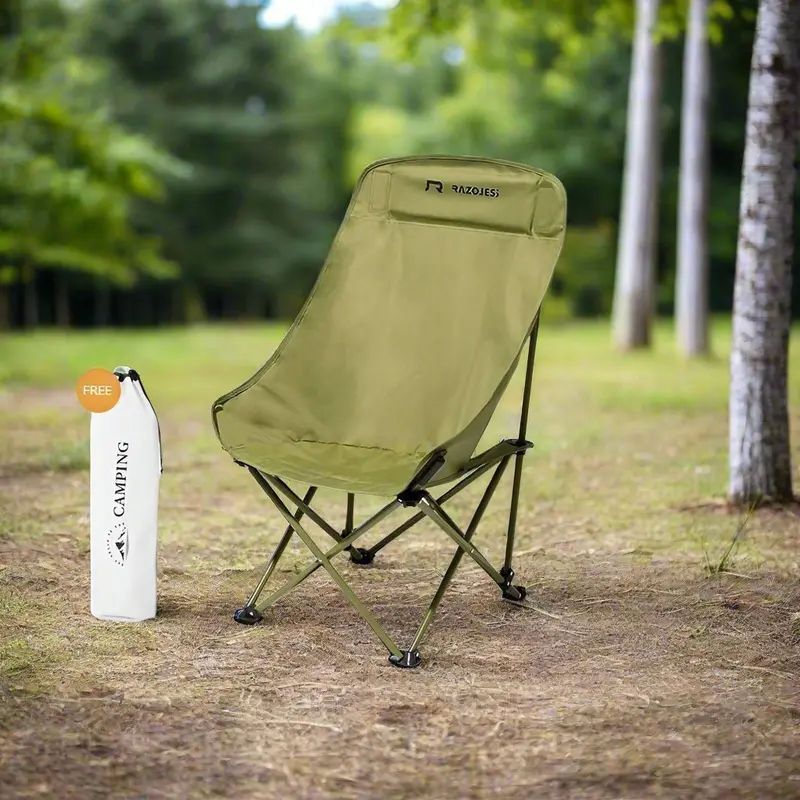 Danoz Razojess Green Oversized Moon Chair – Durable Outdoor Folding Chair For Recreation 1