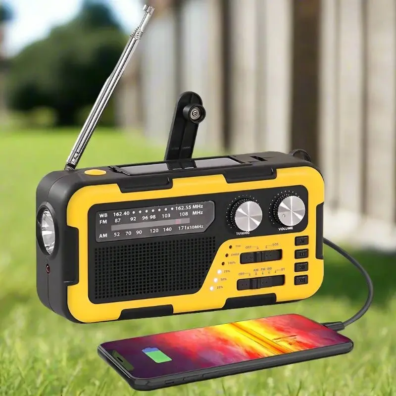 Danoz Smart Emergency Weather Radio – Hand-Crank + Usb-Rechargeable, 2000Mah Battery 1
