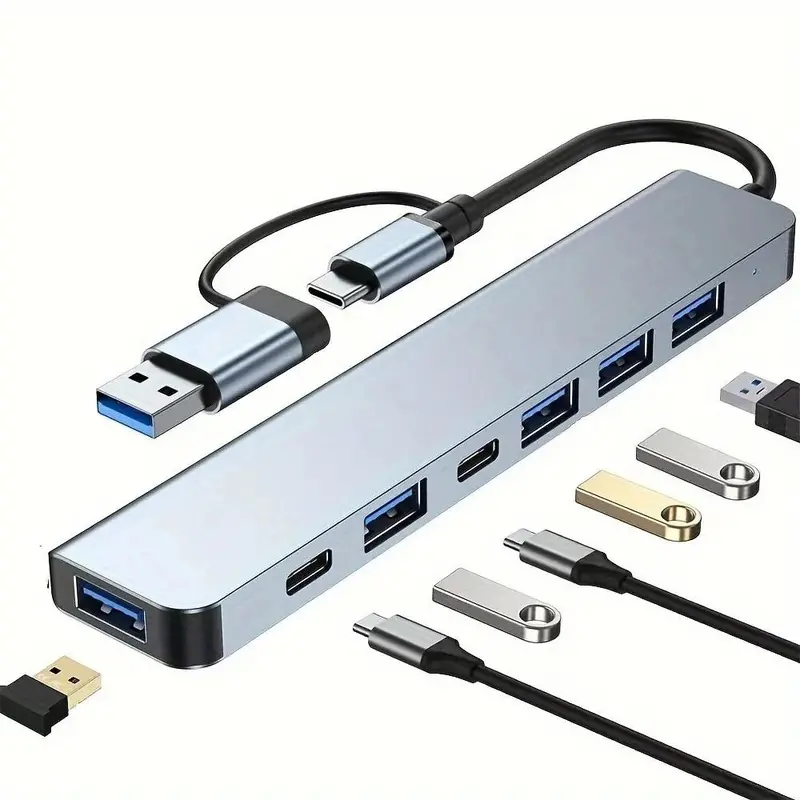 Danoz Smart Vienon 7-In-1 Usb-C Hub – Aluminum Multiport Adapter With Usb 3.0, Usb 2.0, And Dual Usb-C Ports 1