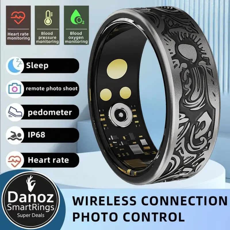 Danoz Smartring – Ip68-Rated Smart Finger Ring For Heart Rate, Blood Oxygen & Sleep Monitoring On Android & Ios 1
