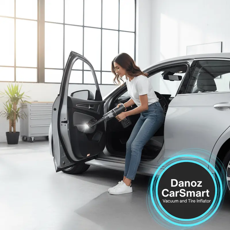 Danoz Smartvac Pro 4-In-1 Cordless Vacuum & Tire Inflator – Handheld Car Vacuum With Led Pressure Gauge 1