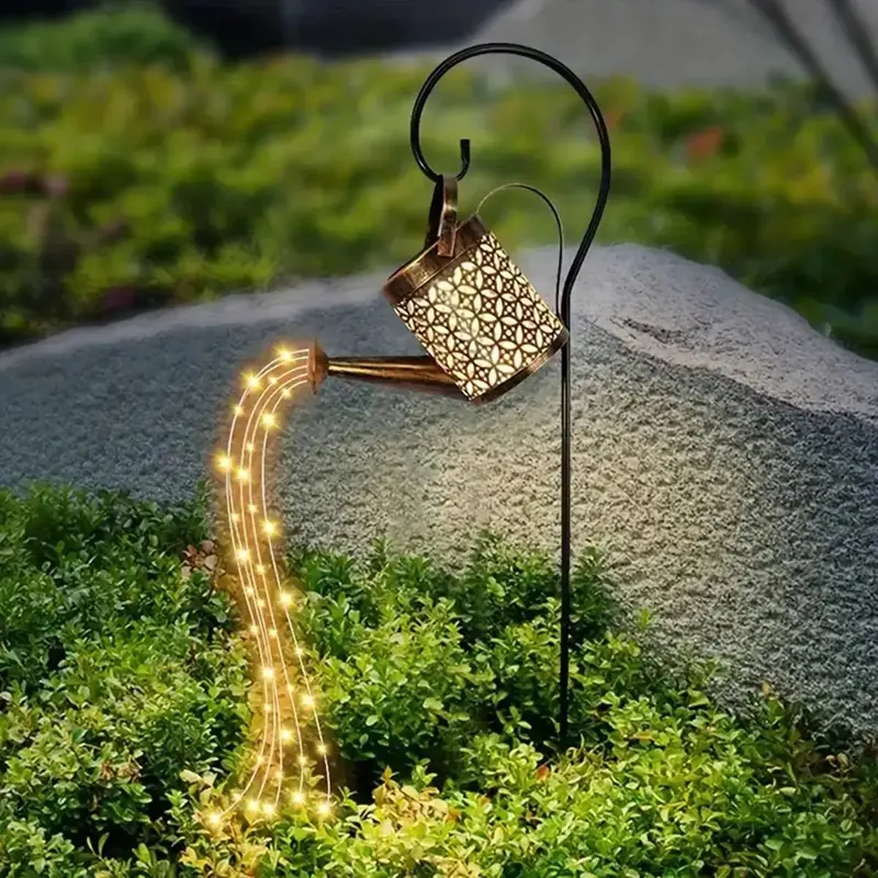 Danoz Solar-Powered Led Watering Can Light – Waterproof Outdoor Decorative & Functional Garden Lamp 1