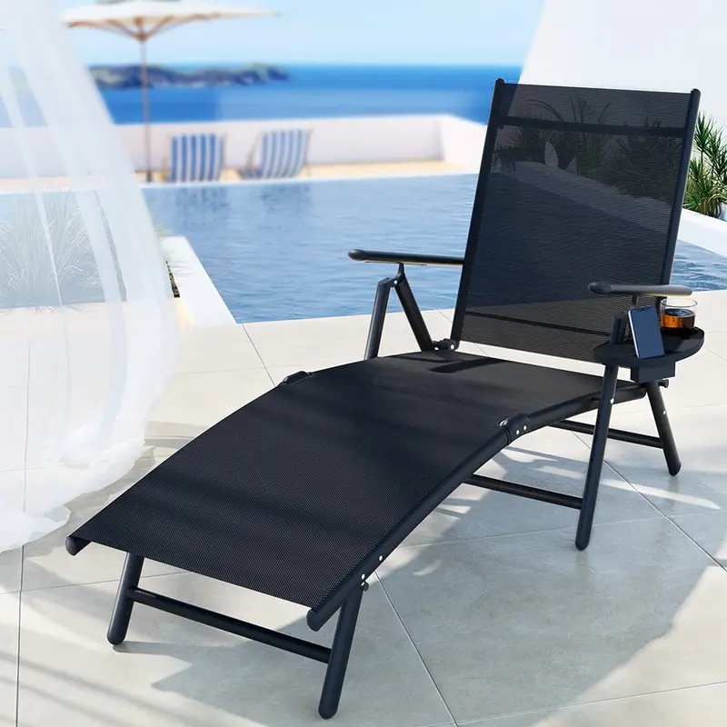 Danoz Sun Lounge Aluminum Folding Beach Chair – Lightweight Outdoor Patio & Camping Seat 1