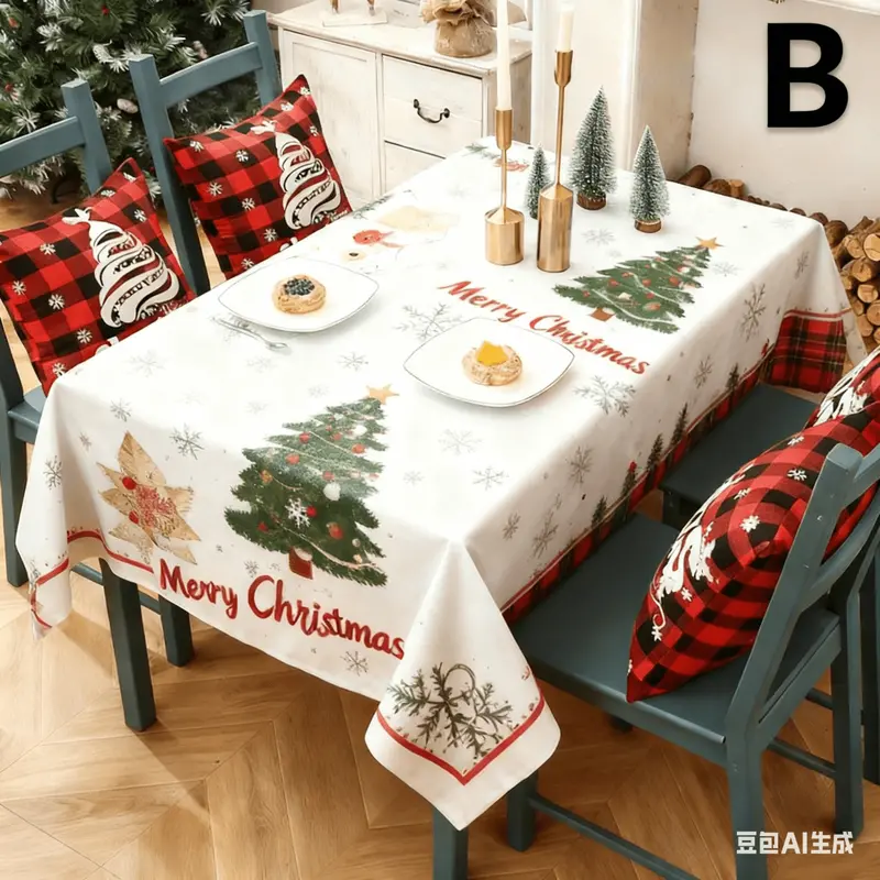 Danoz Xmas Festive Christmas Tablecloth – 180X150Cm Holiday Dining Cover (Design B) 1