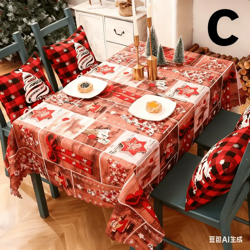 Danoz Xmas Festive Christmas Tablecloth – 180X150Cm Holiday Dining Cover (Design C) 1