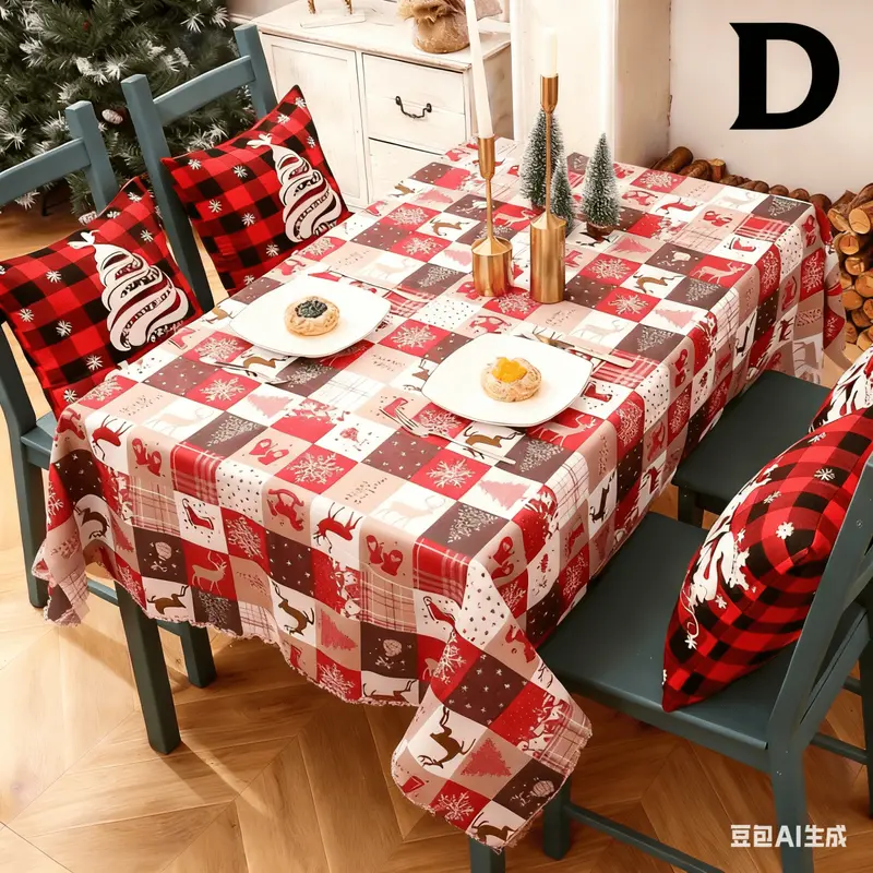 Danoz Xmas Festive Christmas Tablecloth – 180X150Cm Holiday Dining Cover (Design D) 1