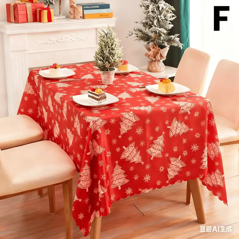 Danoz Xmas Festive Christmas Tablecloth – 180X150Cm Holiday Dining Cover (Design F) 1