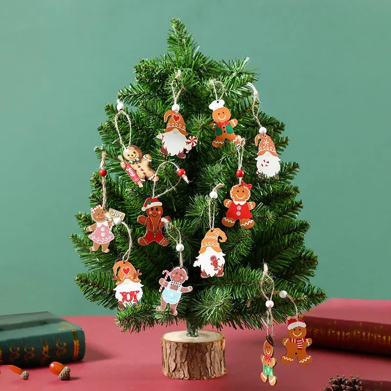 Danoz Xmas Wooden Gnome Ornament Set – Festive 12-Piece Christmas Tree Decorations 1