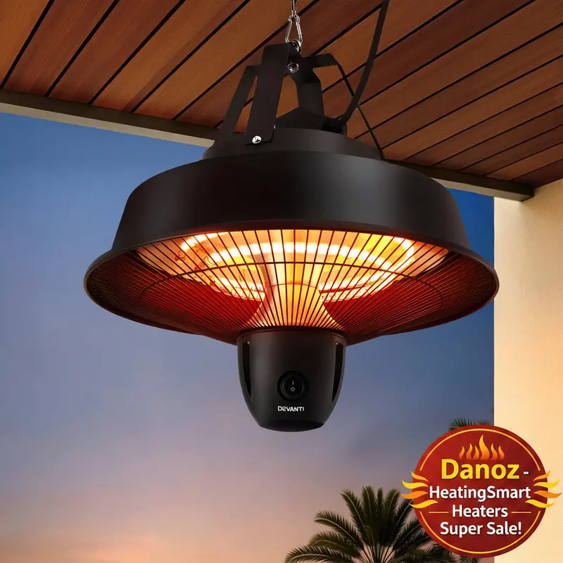 Devanti 2000W Ceiling-Mounted Electric Patio Heater With Remote – Heatingsmart Series 1