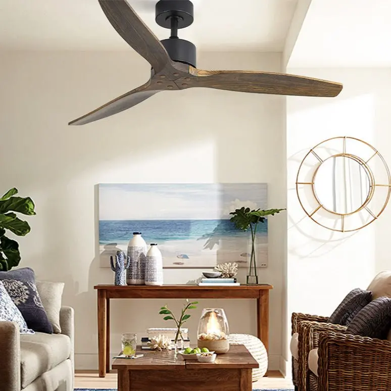 Devanti 52-Inch Ac Ceiling Fan With 3 Blades And Remote – Dark Wood Finish 1