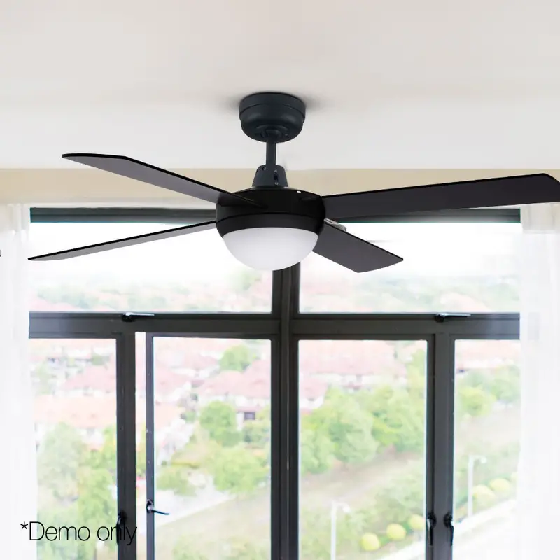 Devanti 52-Inch Ac Ceiling Fan With Light And Remote – Sleek Black Design 1