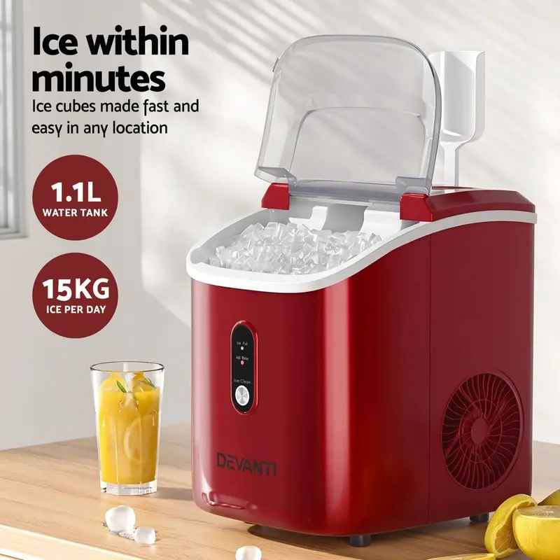 Devanti Nugget Ice Maker By Danoz Kitchen – 15Kg Per-Day Chewable Ice Cube Machine 1
