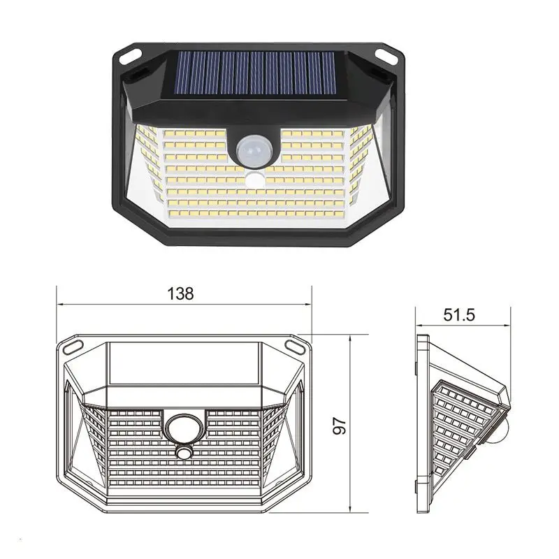 Dual Solar Motion-Sensor Wall Light – 178-Led Outdoor Security Lamp, Ip64 Rated, 3 Lighting Modes & 3-Sided Wide-Angle Coverage 1