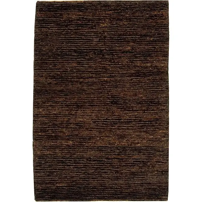 Earth Brown Hand-Knotted Hemp Rug – 9' X 12' Organic Fiber 1
