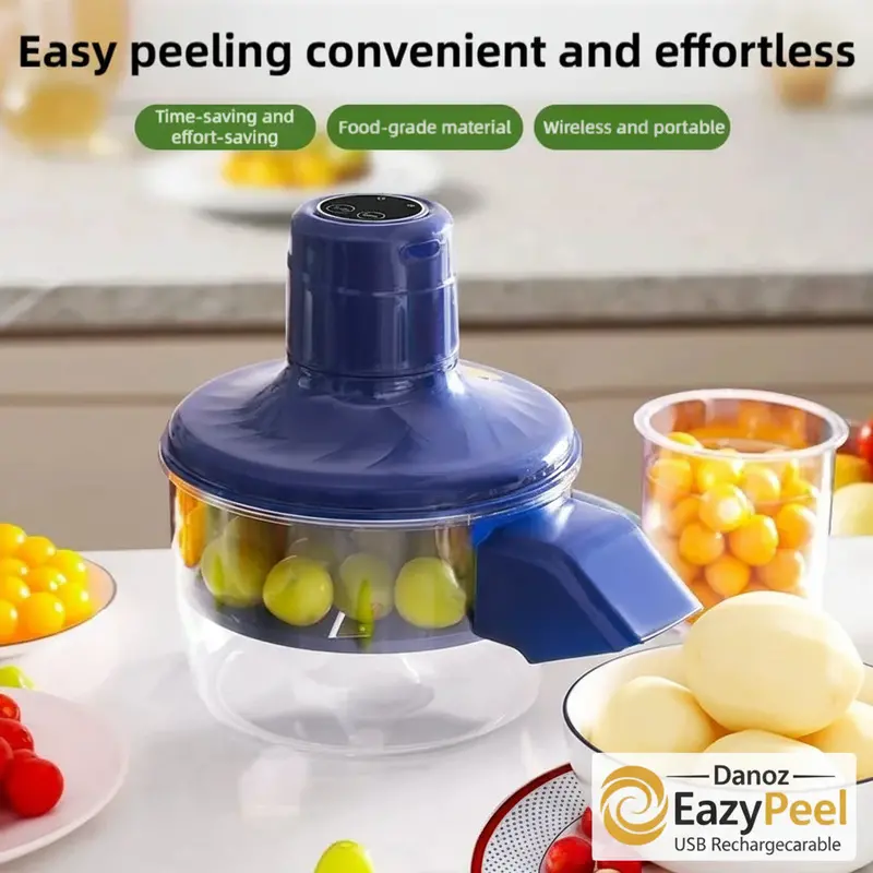 Eazypeel Automatic Fruit & Vegetable Peeler – Usb-Rechargeable Peeling Machine For Potatoes, Garlic, Olives & More 1