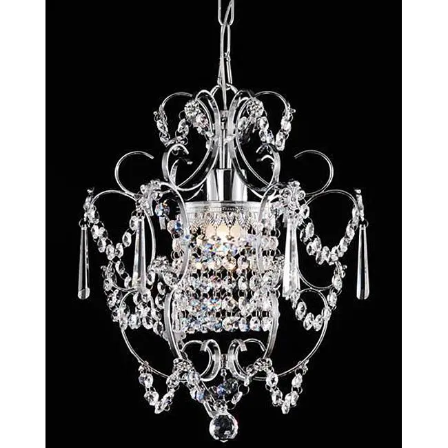 Elegant Chrome-Finished Crystal Chandelier With Tiered Design 1