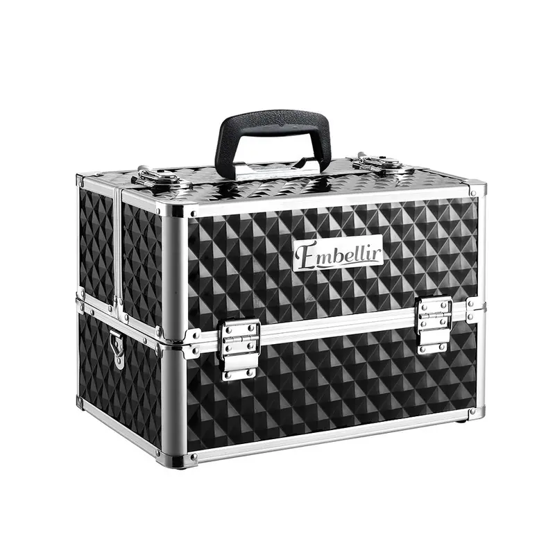 Embellir Diamond-Embellished Cosmetic Case By Danoz Direct – Portable Luxury Beauty Organizer In Black 1