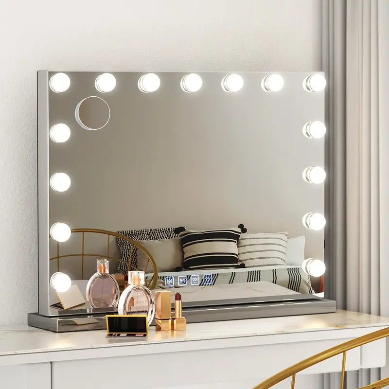 Embellir Hollywood Makeup Mirror – Dimmable 15-Led Light + Bluetooth Speaker (58X46 Cm) 1