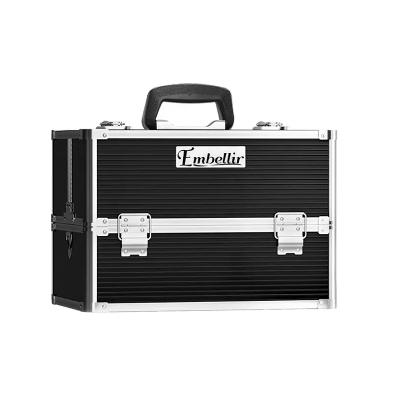 Embellir Sleek Black Portable Makeup Case By Danoz Direct – Compact Travel-Friendly Beauty Organizer 1