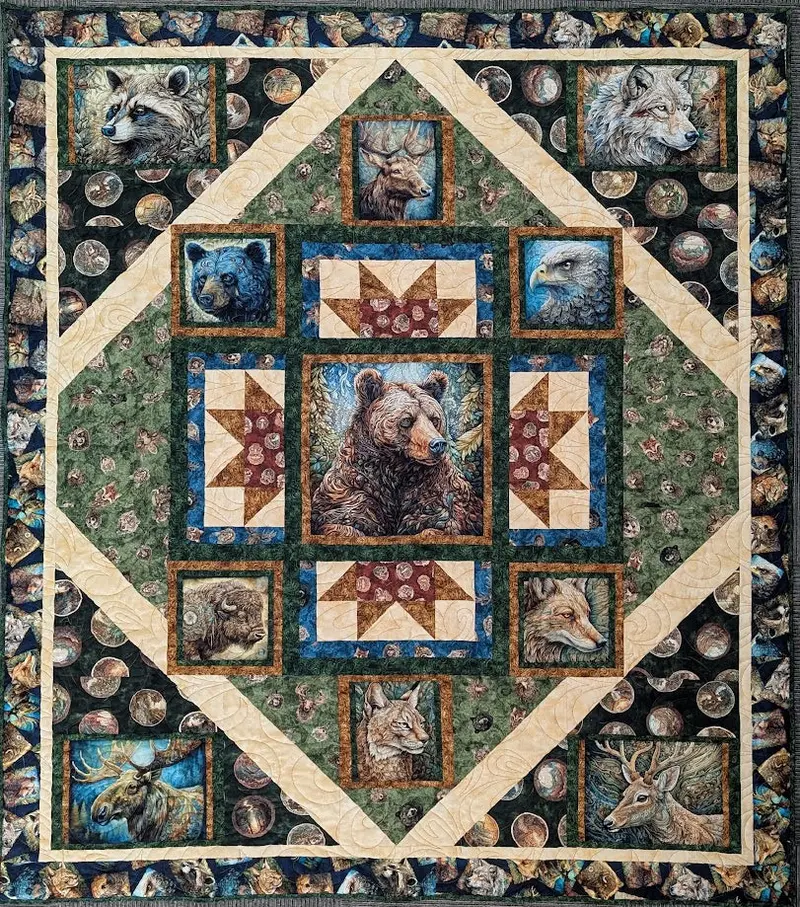 Enchanted Forest Quilt Collection – 69X79 Inch Community Quilt Top 1