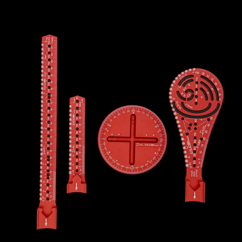 Exlicon Ellipse Drawing Tool – Aerospace Aluminum Combo B (Red Edition) 1