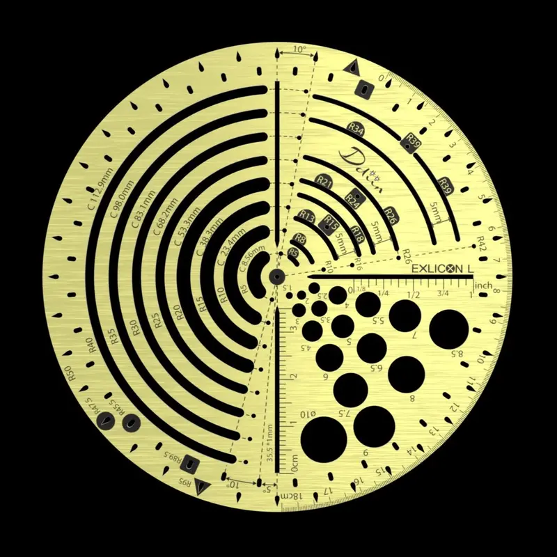 Exlicon L Brass Circle Tool – Precision Golden Ratio Ruler For Circular Composition 1