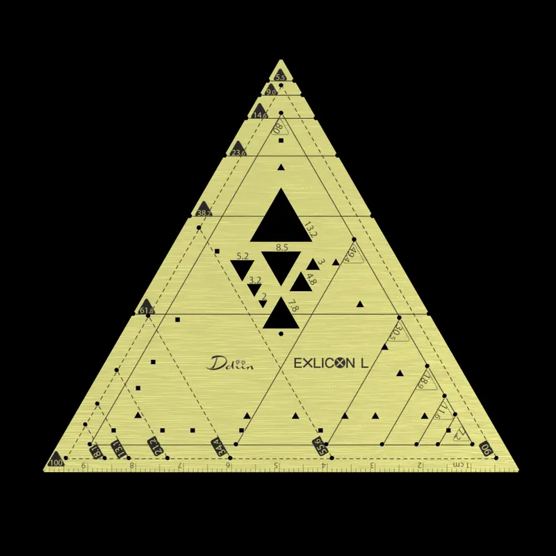 Exlicon L Brass Triangle – Golden Ratio Geometry Ruler For Artists 1