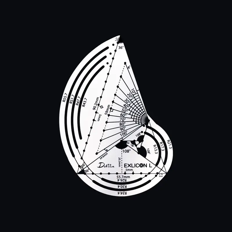 Exlicon L-Tg Precision Golden Ratio Stencil – Art & Geometry Tool 1