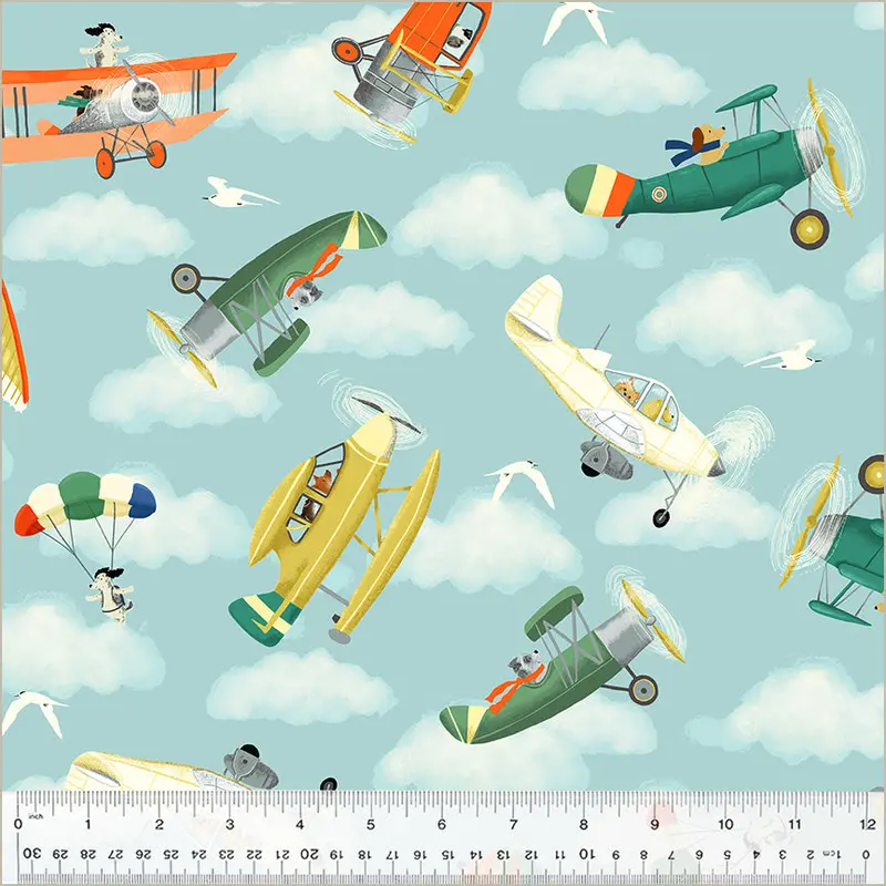 Flying Buddies Cotton Fabric – Up Up And Awoof Collection 1