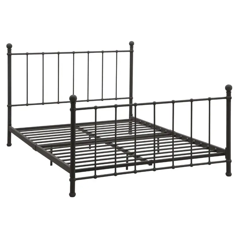 Full-Size Dark Bronze Metal Platform Bed Frame With Headboard And Footboard 1