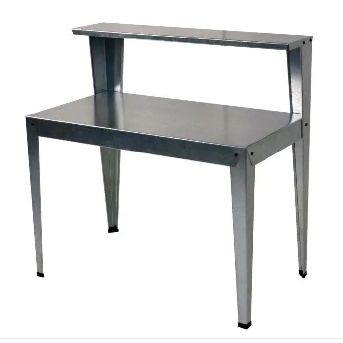 Galvanized Metal Garden Bench – Rustic Outdoor Work Table & Seating 1