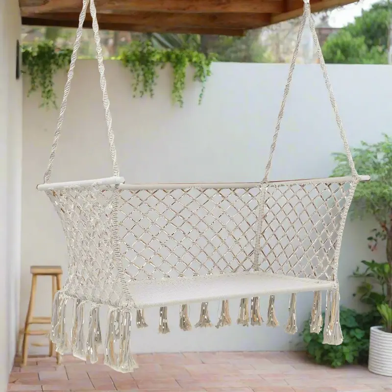 Gardeon 2-Person Outdoor Hammock Chair – Cream Portable Hanging Seat For Backyard Or Campsite 1