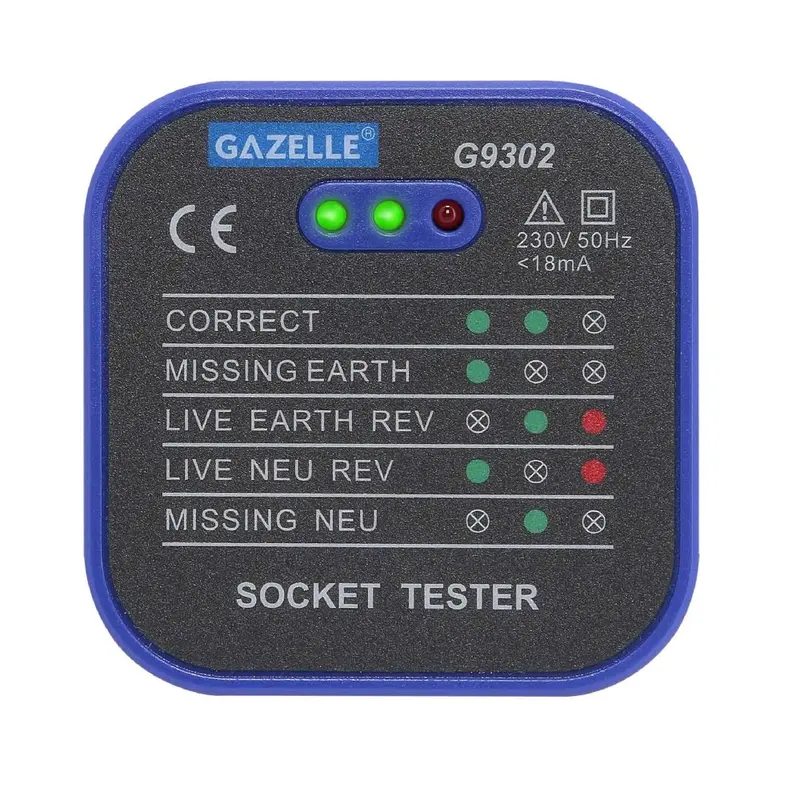 Gazelle G9302 Socket Tester For Outlet Polarity And Wiring Verification 1