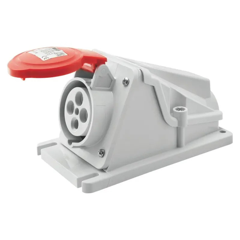 Gewiss Ip44 Industrial Socket – 32A, 4-Pin, 415V, Wall-Mounted Enclosure 1