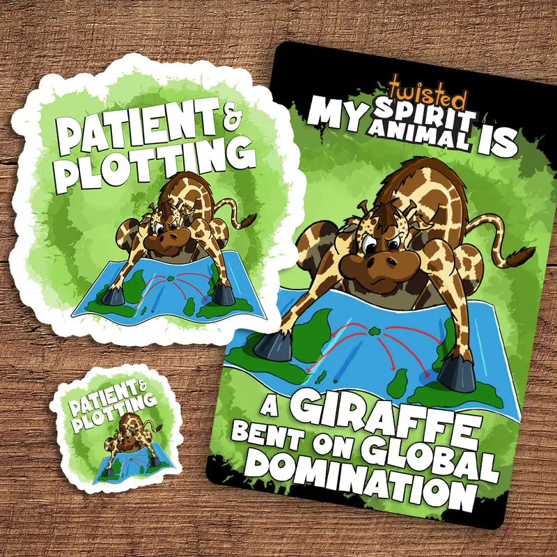 Giraffe Plotting World Domination Sticker Pack 1