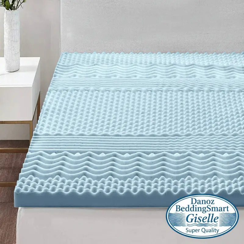 Giselle 7-Zone Memory Foam Mattress Topper – 5Cm King Size With Cooling Gel & Free Bamboo Cover 1
