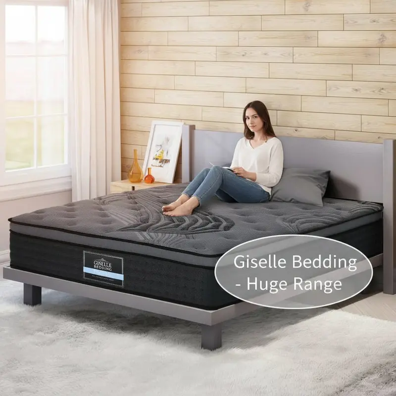 Giselle Bedding 34Cm Hybrid Mattress With Bamboo Cover – Double Size Comfort Bed 1