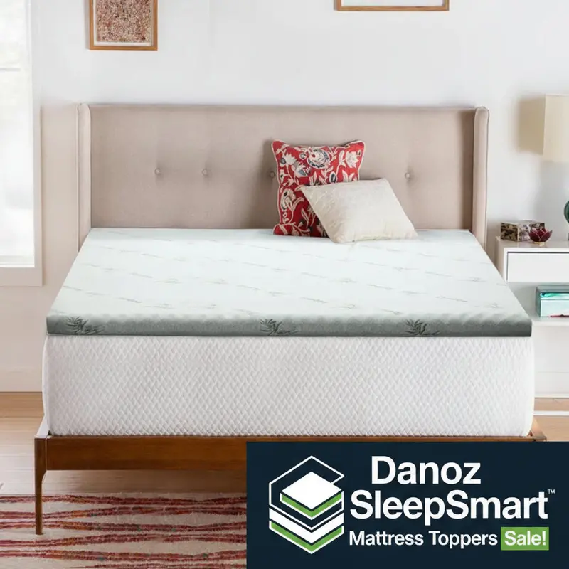 Giselle Bedding Cool Gel Memory Foam Mattress Topper – 8Cm Queen With Complimentary Bamboo Cover 1